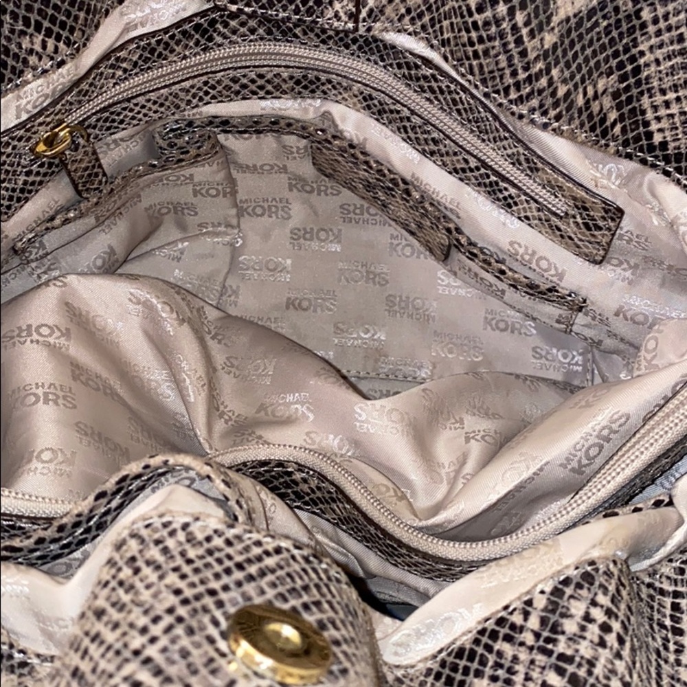 Michael Kors Beige Python Snakeskin Embossed Bag - image 6